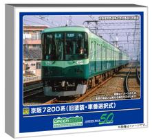 Greenmax N Gauge Keihan 7200 Series Old Car Numbers Set with Motor Model Train 31990 Livery/Selectable 8-Car -