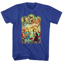 Bill and Ted Stained Glass Royal Adult T-Shirt 2XL