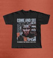 Come and See 1985 T-Shirt, Flyora Elem Klimov War Film Graphic Tee, Criterion Anti-War Cinema Gift L