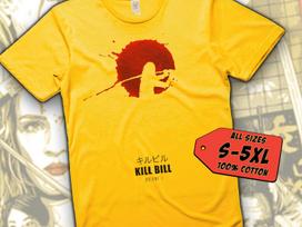 Kill Bill V4 T-Shirt Vintage YELLOW T-Shirt DTG Digital Print Sizes S M L XL 2XL 3XL 4XL 5XL XL
