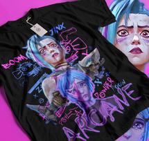 Jinx Arcane T-Shirt, Gaming Shirt, Gaming Legend Apparel, Video Game Shirt, Moba Game Shirt, LOL Shirt, Gamer Shirt, Game Lover Shirt 2XL