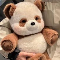 Mielas meškinas panda pliušinis žaislas pliušinė pagalvė pliušinis žaislas minkštas purus Kalėdų dovanų dekoracija lėlės suaugusiųjų dovana 40cm beige