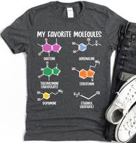 My Favorite Molecules Caffeine Adrenaline Theobromine Serotonin Dopamine Ethanol T-Shirt S