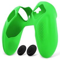 PlayVital Open Design Silicone Cover Skin Ninja Edition for PS5 Edge Ergonomic Protective Soft Rubber Case with Thumb Grip Cap for PS5 Edge Wireless žalia