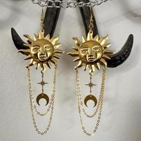 Bohemian Heart Shaped Sun Earrings With Gold Plating For Summer Fashion Gift For Women