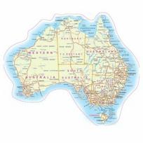Australijos žemėlapio lipdukas 46cm*38cm dangaus mėlyna spalva