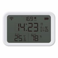 Tuya WiFi Temperature Humidity Illuminance Sensor With LCD Display Thermometer Hygrometer With APP Alerts Compatible With Alexa Universal