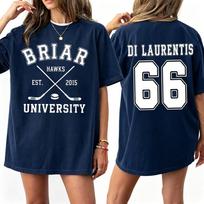 OffCampus Briar Hawks Di Laurentis 66 Graphics TShirt 2026 Summer High Quality Cotton Unisexs And Unisex Ice Hockey T Shirt S