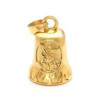 Catholic Bell KeyChain Protection Guardian Ride Bell Good Luck Charm St.Michael St.Benedict Biker Gifts Religious Keyrings 35*24MM auksas