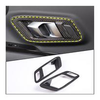 For Toyota Supra GR A90 MK5 2019-2022 Inner Door Handle Panel Decoration Frame Cover Real Carbon Fiber Car Interior Accessories Original Car Size