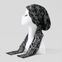 Glory New Hot-Selling Ethnic Style Women's Lace Beaded Headscarf Versatile Fashion Handmade Breathable Hat One Size