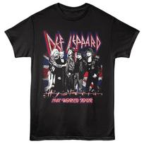 Def Leppard Hysteria World Tour 1987 Union Jack Men's T Shirt Rock Band Merch 2XL