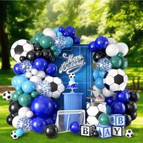 Customized Colorful Soccer Football Birthday Helium Balloon Garland Arch Kit Self Sealing Silk Screen Printing Party Decorations 5to12inch juoda