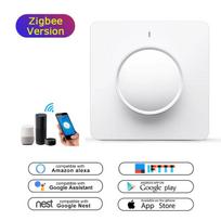 LEDEAST RD01Z 220V Tuya ZigBee WIFI Smart Dimmer Light Wall Switch With Touch Control and Stepless Rotate 86*86*35mm&EU standard zigbee smart dimmer switch balta