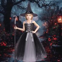 Kids Witch Halloween Costume Role Play Dress Up Outfit for Girls XL
