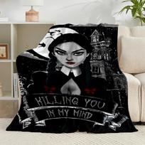 1PC Gothic Adams  Flannel Blanket Gift, Suitable for Both Men And Women, Soft Ideal for Beds And Sofa, Birthday Or Christmas Gift 75x90cm