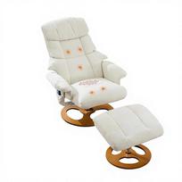 Chenille Recliner Chair Ottoman Massage 360 Swivel Rocking Tilting-Modern Ivory Accent Chair for Living Room/Bedroom chair:81*83.5*111cm ottoman:50*47*44.5cm