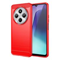 Dėklas Xiaomi Poco C75, atsparus smūgiams, minkštas TPU silikoninis galinis dangtelis iš anglies pluošto, skirtas Poco C75 C 75 dėklas, skirtas Poco C75 dėklas 6,88 colio Poco C75 raudona