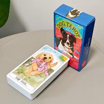 10.3*6cm Dog Tarot Deck 78 Cards Based on Rider Waite System Cute Canine Watercolor Illustrations - Unique Dog Lover Gift mėlyna