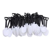 50pcs/pack Plastic Disposable Mini Shovel Spoon Potted Ice Cream Cake Spoon for Kids Dessert Tea Coffee Spoons Party Supplies 9x2.5cm