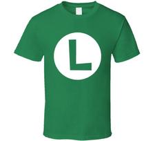 Luigi L Mario Brolių Vaizdo Žaidimų Gerbėjo Marškinėliai S