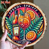 Tin Sign Aperol Spritz Vintage 8x8 Inch, Retro Aluminum Poster for Bar Wall