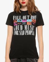 Fall Out Boy LOUD MUSIC FOR SAD PEOPLE Girls Women's Pop Rock 100% Cotton T-shirt Mens Tees Top NEW L