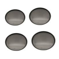 4Pcs Non-Stick Pizza Pan with Perforated Holes Heavy-Duty Round Barbecue Grill Pan Heat-Resistant Multipurpose Baking Tray for Bread Roasting Grilling B