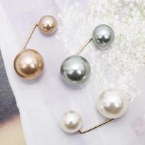 3 vnt./rinkinys Naujos moteriškos sutvirtinančios juostos sąsagos Dvigubos perlinės sąsagos Metalinės atlapų sąsagos Megztinio marškinio kardigano sąsagos Aksesuarai