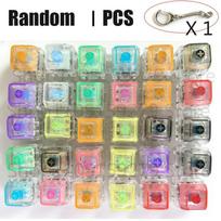 New LED Keyboard Keychain Fidget Toy Crystal Clicker Sensory Toy for Stress Relief Keyboard Keychain Fidget Gadget Adults Kids
