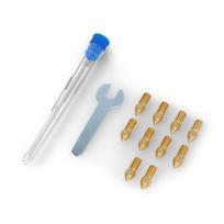 Antgalių rinkinys 0.2mm/0.4mm/0.6mm/0.8mm, skirtas Elegoo Neptune 4/4 Pro 3D spausdintuvams - žalvarinis