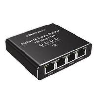 Tinklo skirstytuvas - Ethernet skirstytuvas mini komutatorius 1x4 RJ45 1000Mb/s - USB C - Qoltec 52293