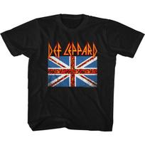 Def Leppard Leopard Flag Black Youth T-Shirt L