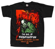 Evil of Frankenstein horror movie poster T-Shirt Black vintage scary all sizes S-5XL M