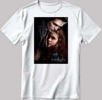Famous Character Edward Cullen Figure, Short Sleeve White-Black Men's / Women's T-Shirt T132 M