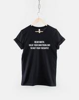 Funny Math T-Shirt, Solve Your Own Problems Slogan Tee, Ring Spun Cotton Unisex Shirt 4XL
