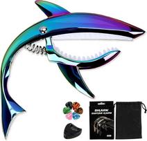 Exclusive Guitar Shark for Acoustic Electric Folk Zinc Alloy [Amazon Brand] Capo, One-Touch, Shape, Guitars, Guitars, Guitars, Ukuleles, High-Quality black
