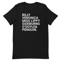 Billy Veronica Miss Lippy Sideburns O'Doyle & Penguin - Unisex T-Shirt XL