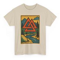 Valknut Symbol T-Shirt: Retro Comic Norse Mythology, Viking Pagan Tee 4XL