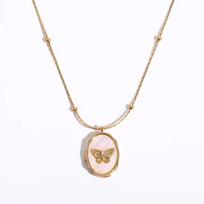 Custom Butterfly White Shell Locket Neckalce for Women Photo Frame Album Necklaces Valentine's Day Gift Stainless Steel Jewelry