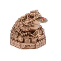 Feng Shui Three Legged Toad Money Frog Statue Wealth Lucky Figurine for Business Office Home Decor bronza