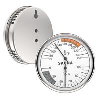 2 in 1 Fahrenheit Sauna Thermometer Hygrometer for Sauna Room, Indoor Humidity Temperature Monitor (Silver,0.1℃.0.2°F&20℃~120℃) sidabras