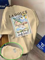 La Dolce Vita Grafinis T-shirt Unisex Amalfio Kranto Spaudinys Marškinėliai 100% Medvilnė Laisvalaikio Vasaros Gatvės apranga Viršus S