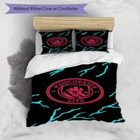 City Football Club Printed Pattern Duvet Cover Set – includes 1 duvet cover and 2 matching pillowcases Bedroom decor Christmas gifts 135cm*200cm