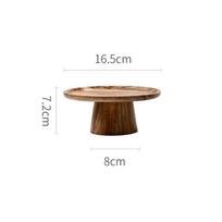 Custom LOGO Japanese Style Wooden Cake Plate Fruit Snacks Bowl Nut Dish Round High Foot Sushi Serving Tray Home Restaurant Use