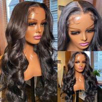 Medium-sized Wavy Full Head Cap Long Curly Hair Front Lace Hairpiece with Mesh Fabric 30 Inches (as the picture,18 in)