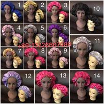 Double Layer Silk Satin Bonnets with Drawstring Wide Band Customized Logo