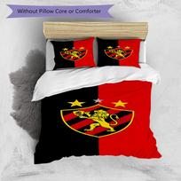 Sport Club Football Crest Printed Pattern Duvet Cover Set – includes 1 duvet cover and 2 matching pillowcases Bedroom decor Christmas gifts 135cm*200cm