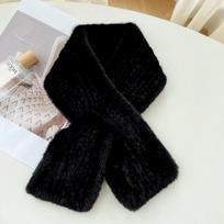 New Exquisite Real Wool Double-sided Mink Woven Fur Women's All-match Wool Collar Square Winter Scarf