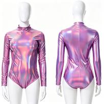Halloween Costumes Gold-embossed Patent Leather Solid-color Sexy Party Dress Performance Costume Women S